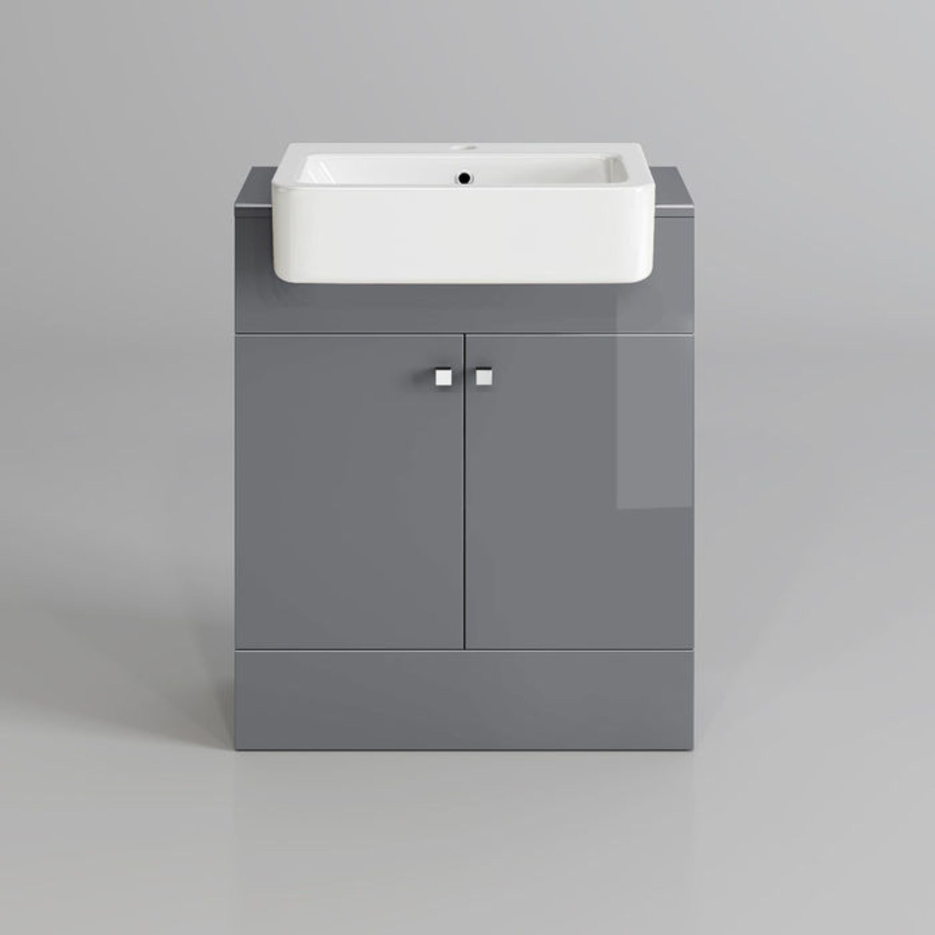 (AL5) 660mm Harper Gloss Grey Basin Vanity Unit - Floor Standing. RRP £499.99. Comes complete with - Image 4 of 4