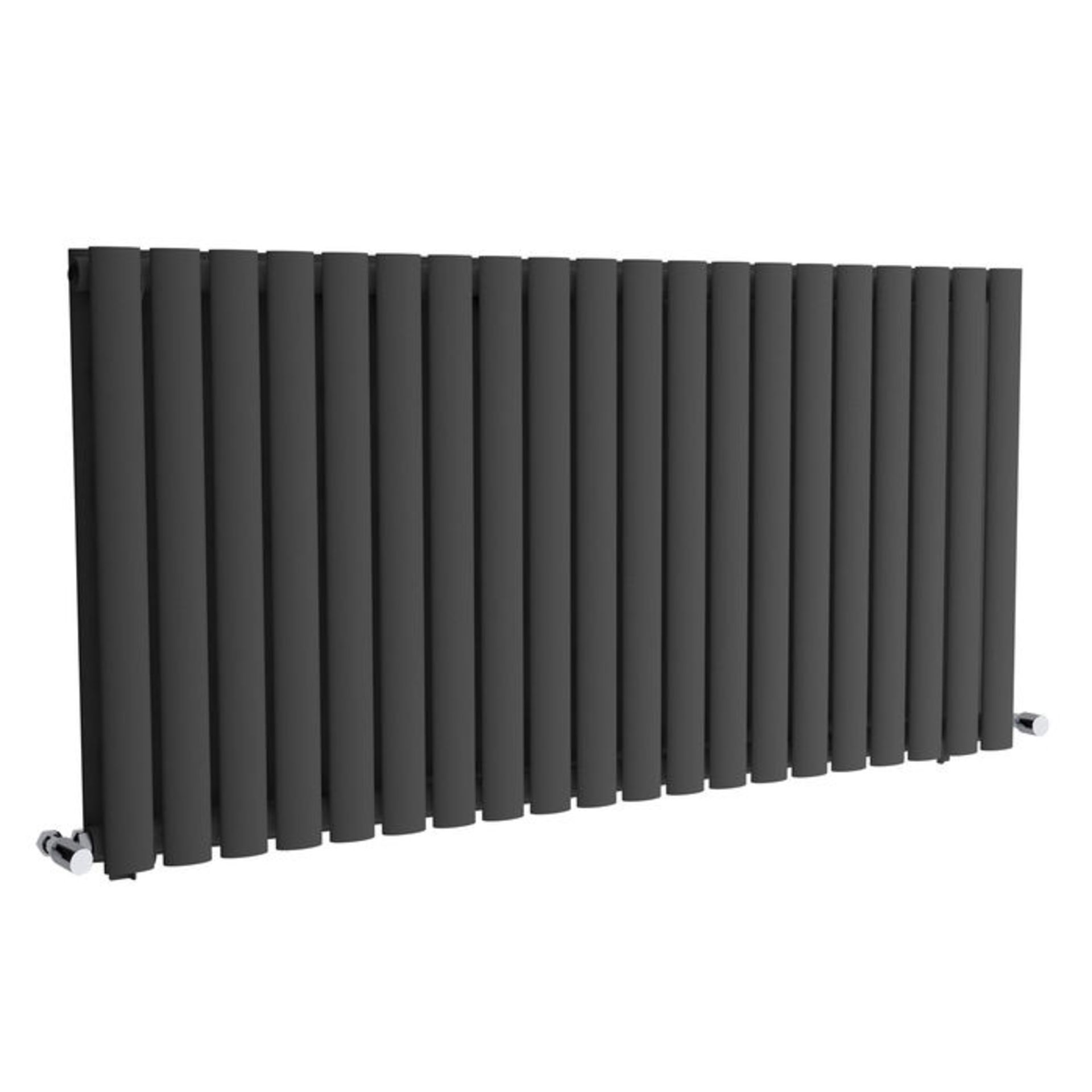 (AL130) 600x1200mm Anthracite Double Panel Oval Tube Horizontal Radiator. RRP £499.99. Made from - Image 3 of 3