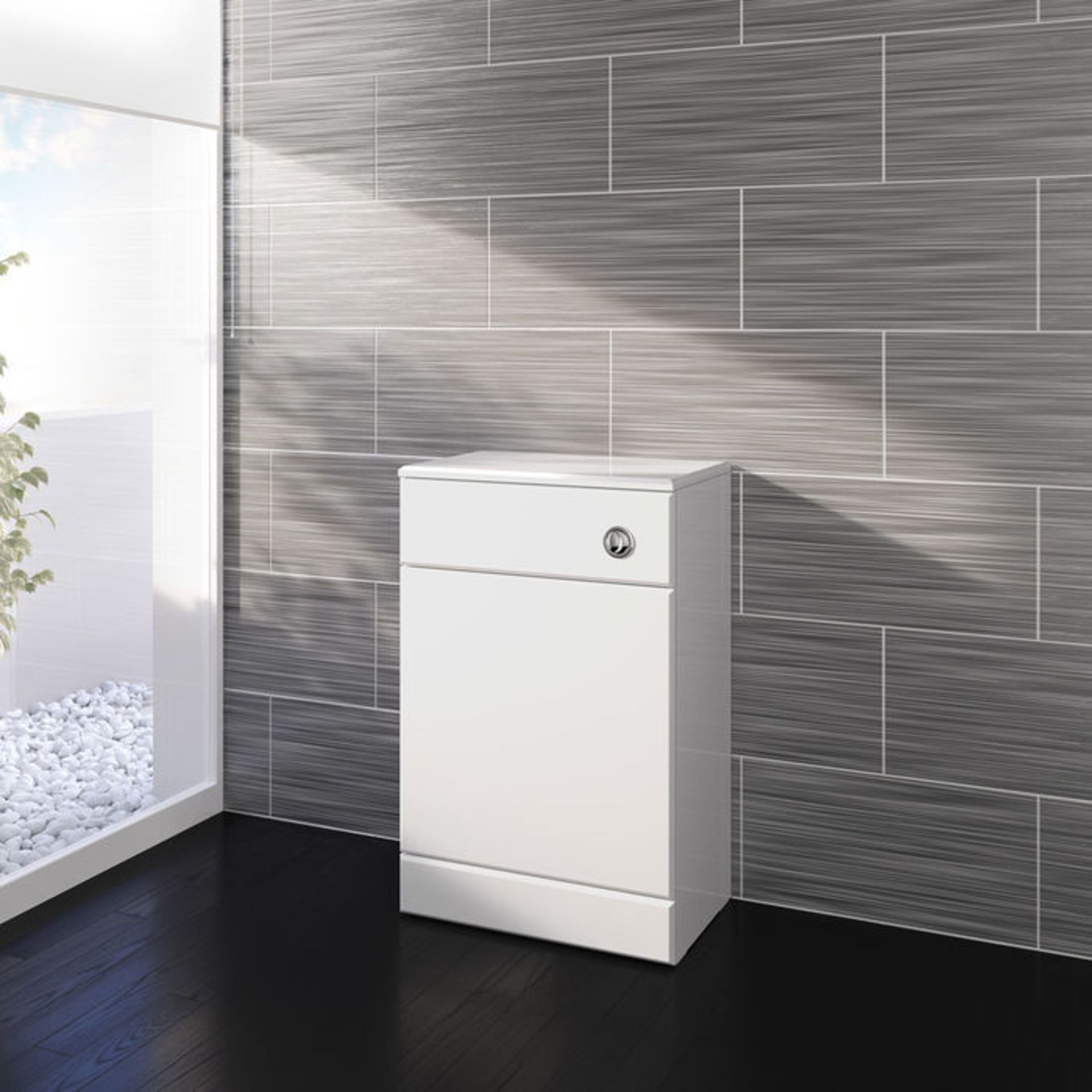 (AL289) 500x300mm Quartz Gloss White Back To Wall Toilet Unit. RRP £143.99. Pristine gloss white - Image 3 of 5