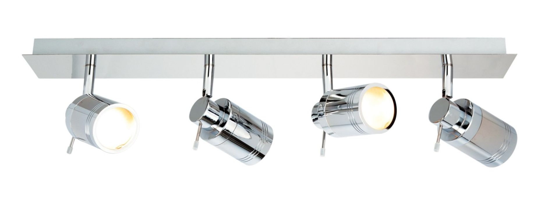 (AL42) Scorpius 4 Light Spot Light. RRP £113.49. Chrome & Frosted Glass