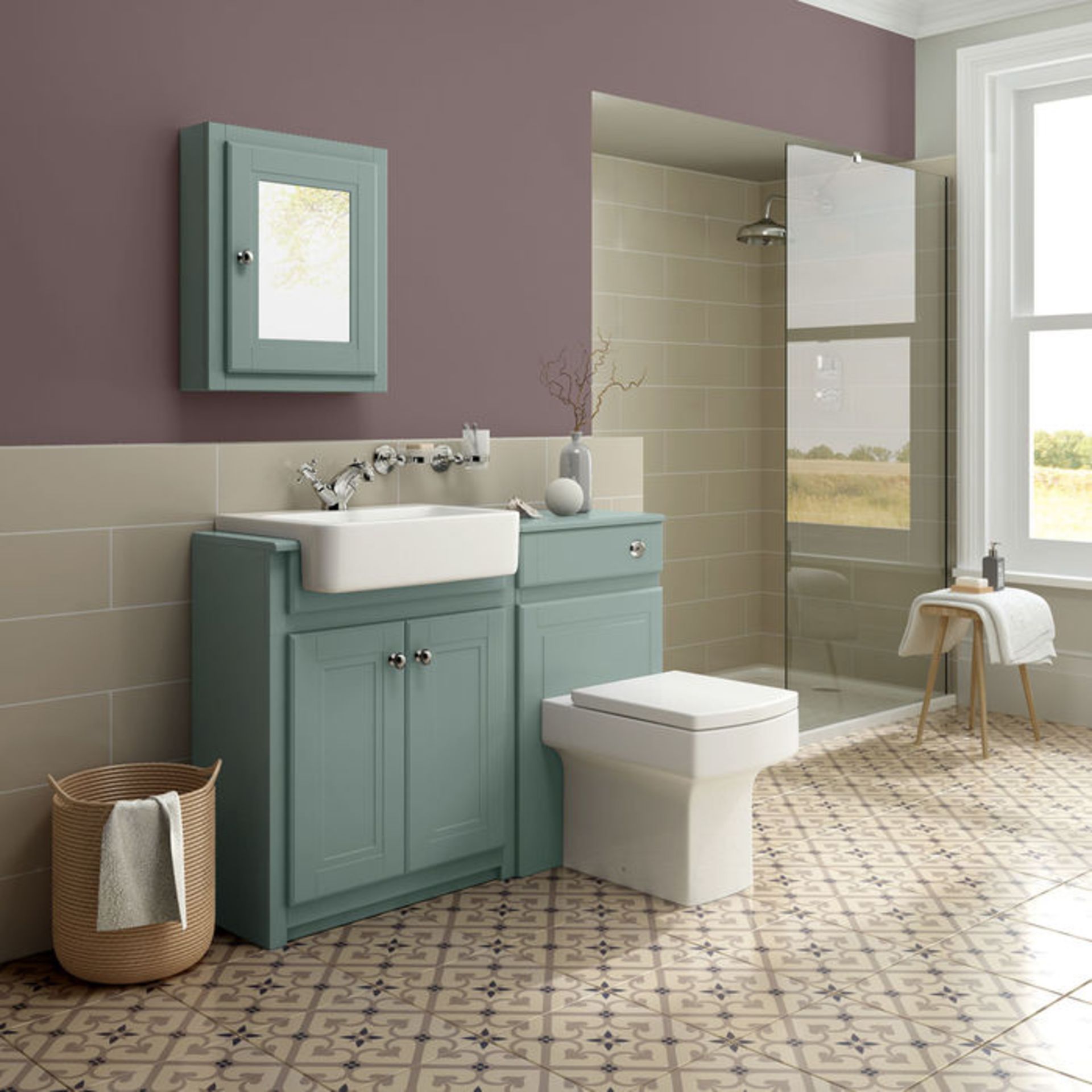 (AL6) Cambridge FloorStanding Vanity Unit - Marine Mist. RRP £499.99. Comes Complete with Basin. - Image 3 of 4