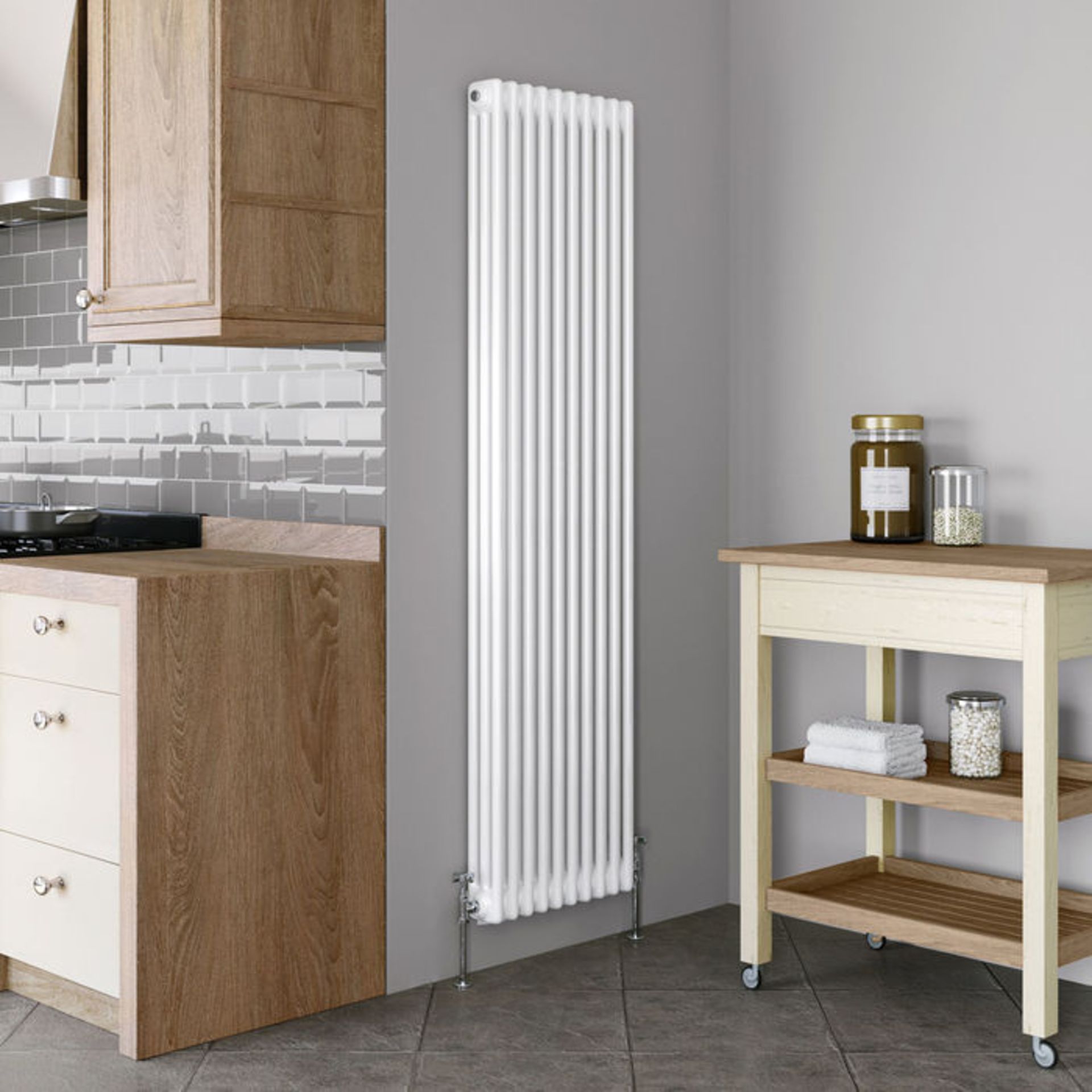 (AL11) 1800x468mm White Triple Panel Vertical Colosseum Traditional Radiator. RRP £469.99. Made from - Image 3 of 4