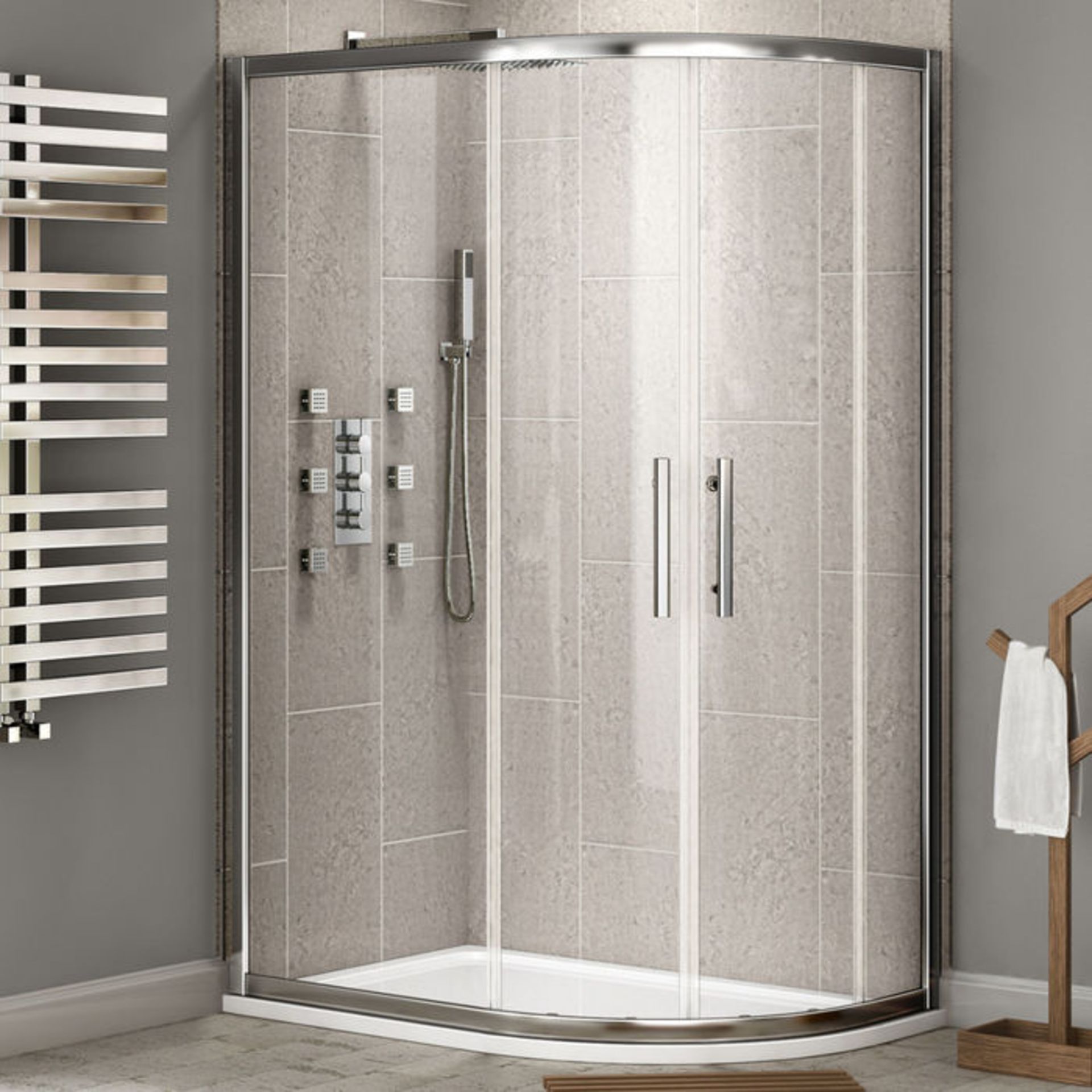 (TS267) 760x900mm - 8mm - Premium EasyClean Offset Quadrant Shower Enclosure - Reversible. RRP £ - Image 2 of 5