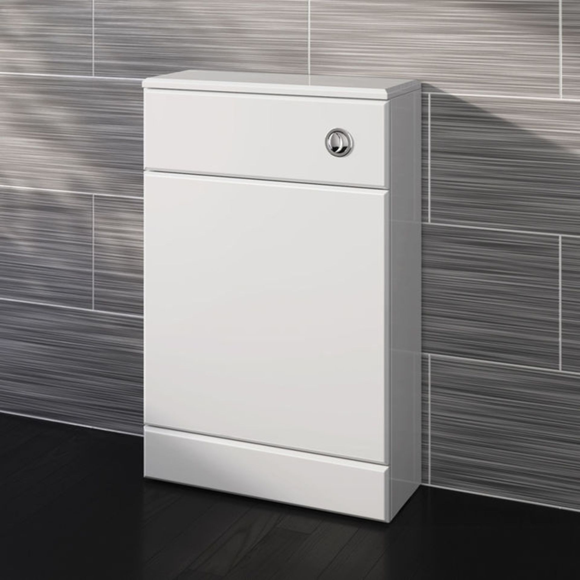 (TS92) 500x200mm Quartz Gloss White Back To Wall Toilet Unit. RRP £125.99. Pristine gloss white - Image 2 of 5