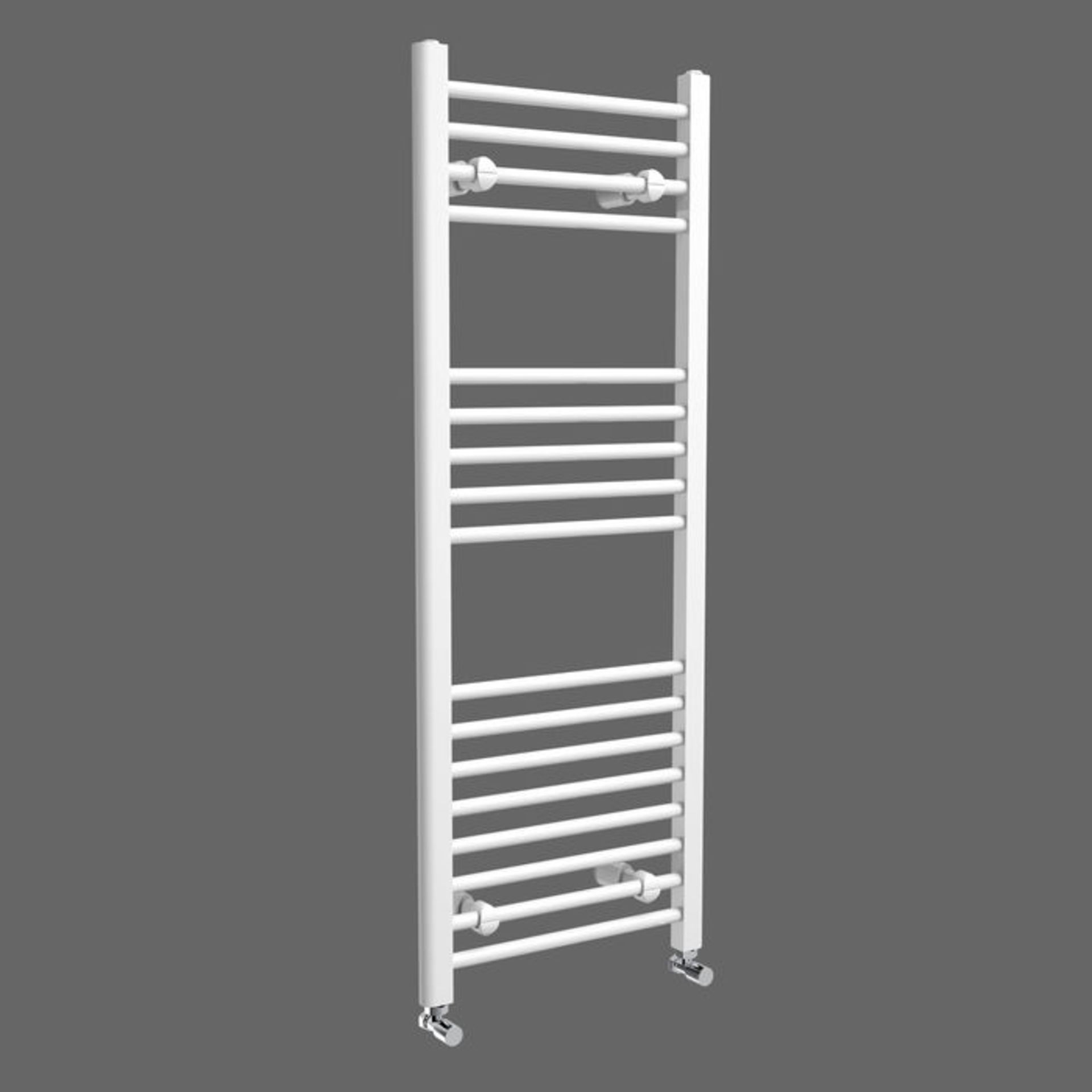 (TS279) 1200x450mm White Straight Rail Ladder Towel Radiator. Made from low carbon steel Finished - Image 3 of 3