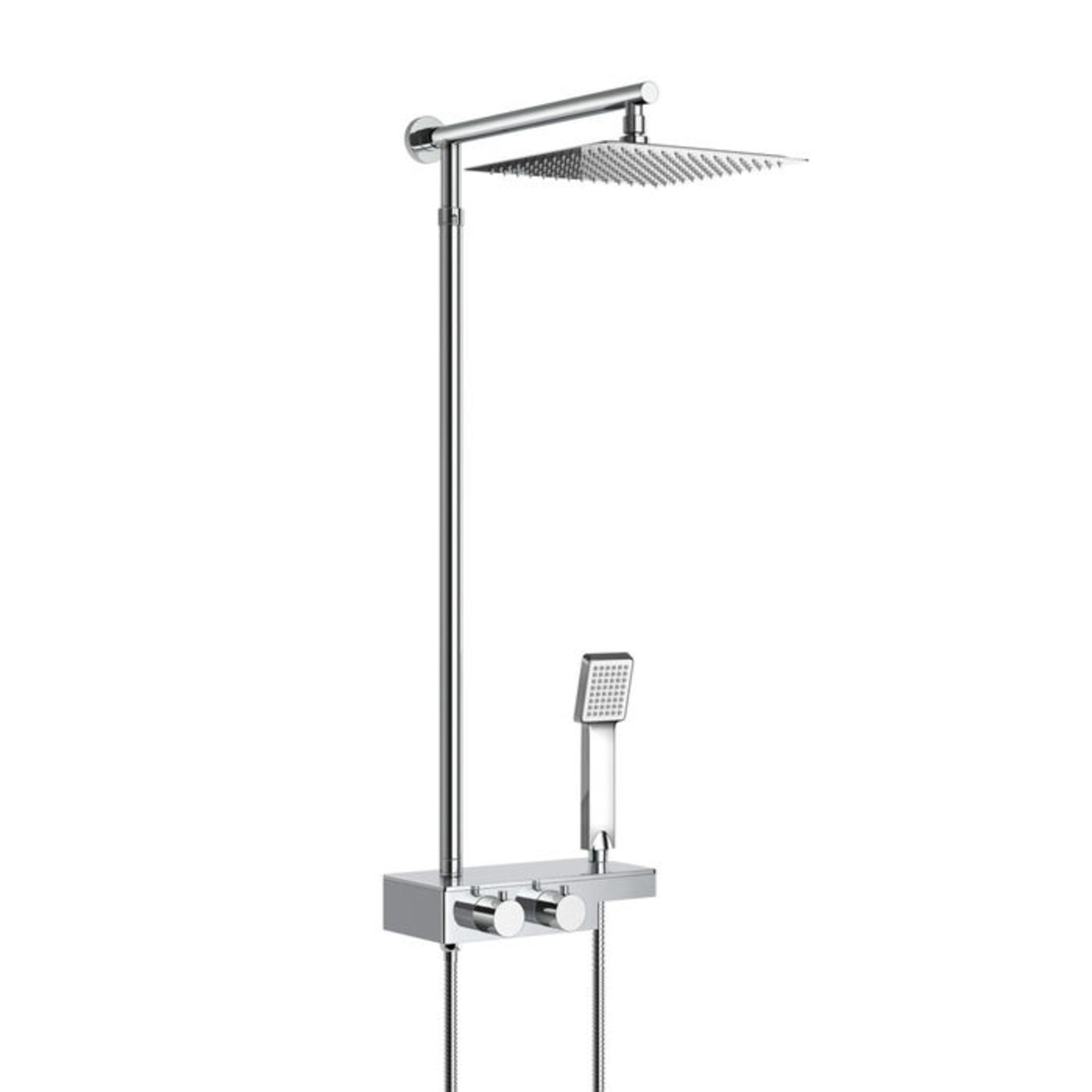 (P312) Square Exposed Thermostatic Shower Shelf, Kit & Large Head. Style meets function with our - Image 2 of 4