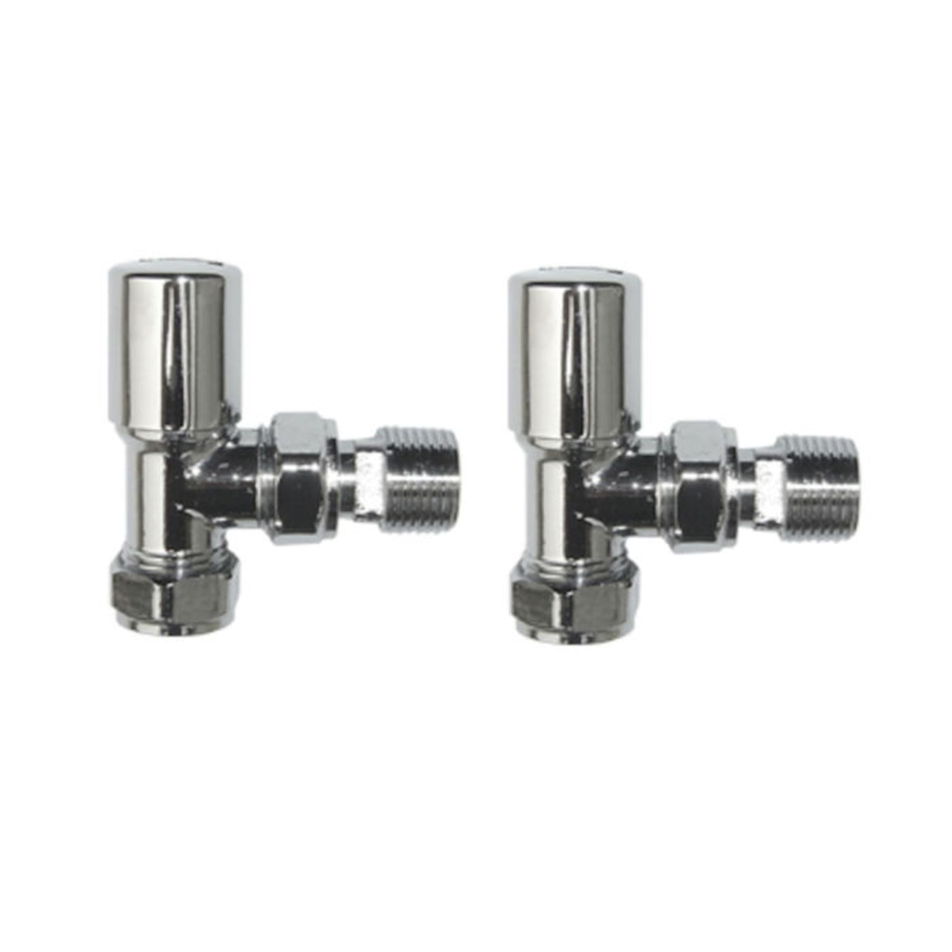 (TS145) Standard 15mm Connection Angled Chrome Radiator Valves Chrome Plated Solid Brass Angled