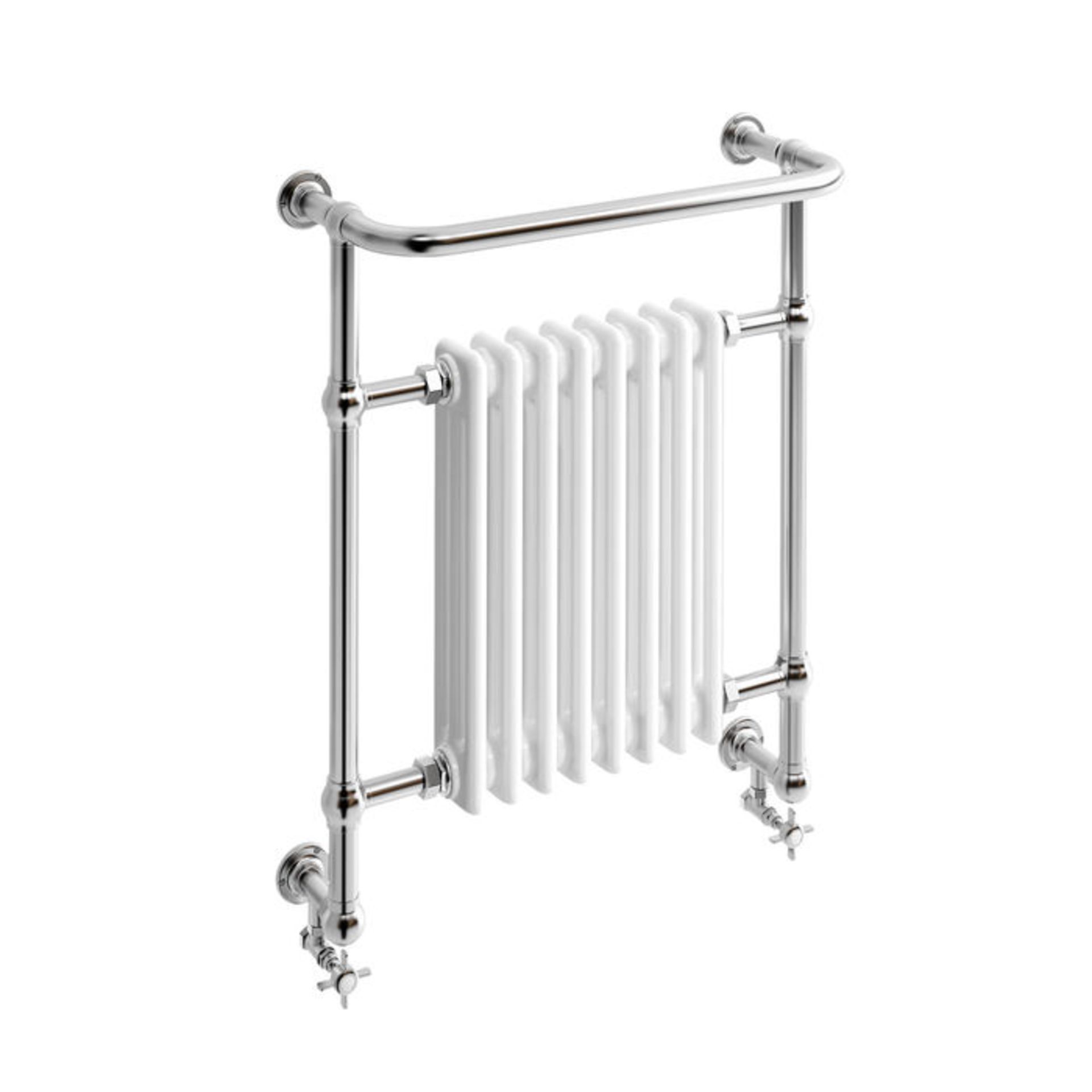 (TS282) 826x659mm Traditional White Wall Mounted Towel Rail Radiator - Cambridge.. Made from low - Image 3 of 3