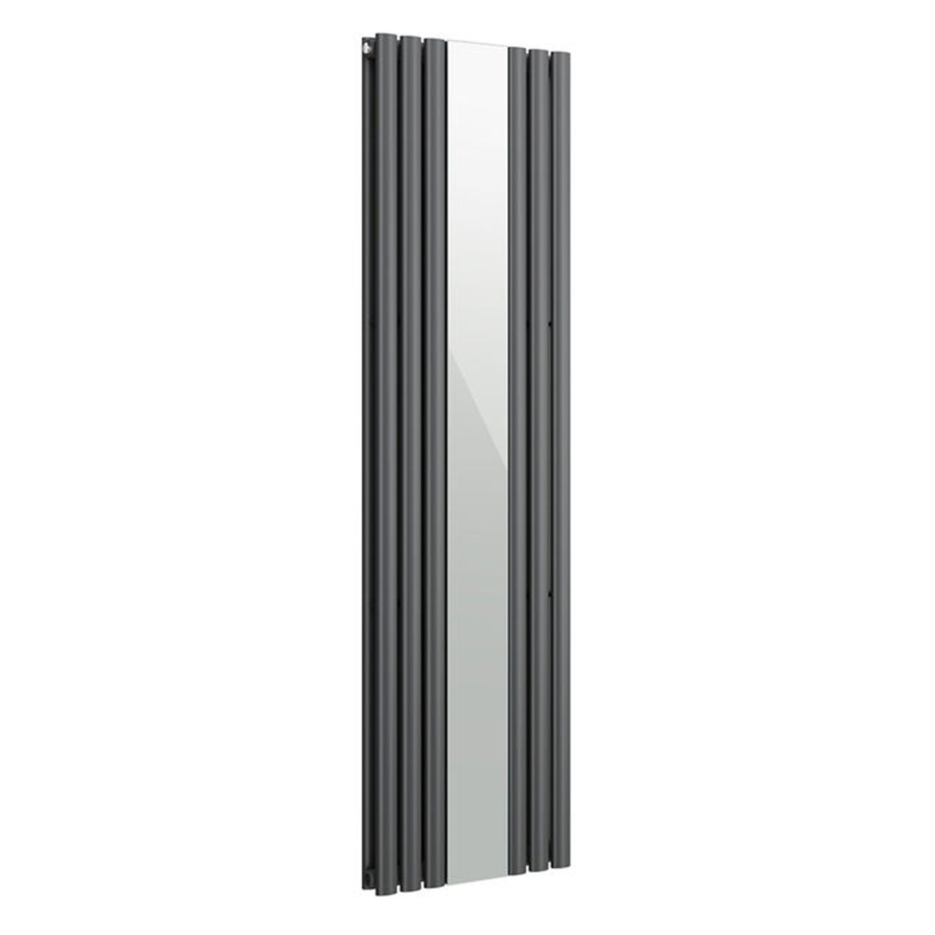 (TA6) 1800x500mm Mirrored Anthracite Single Oval Panel Radiator- Denver. RRP £349.99. Made from high - Image 2 of 3