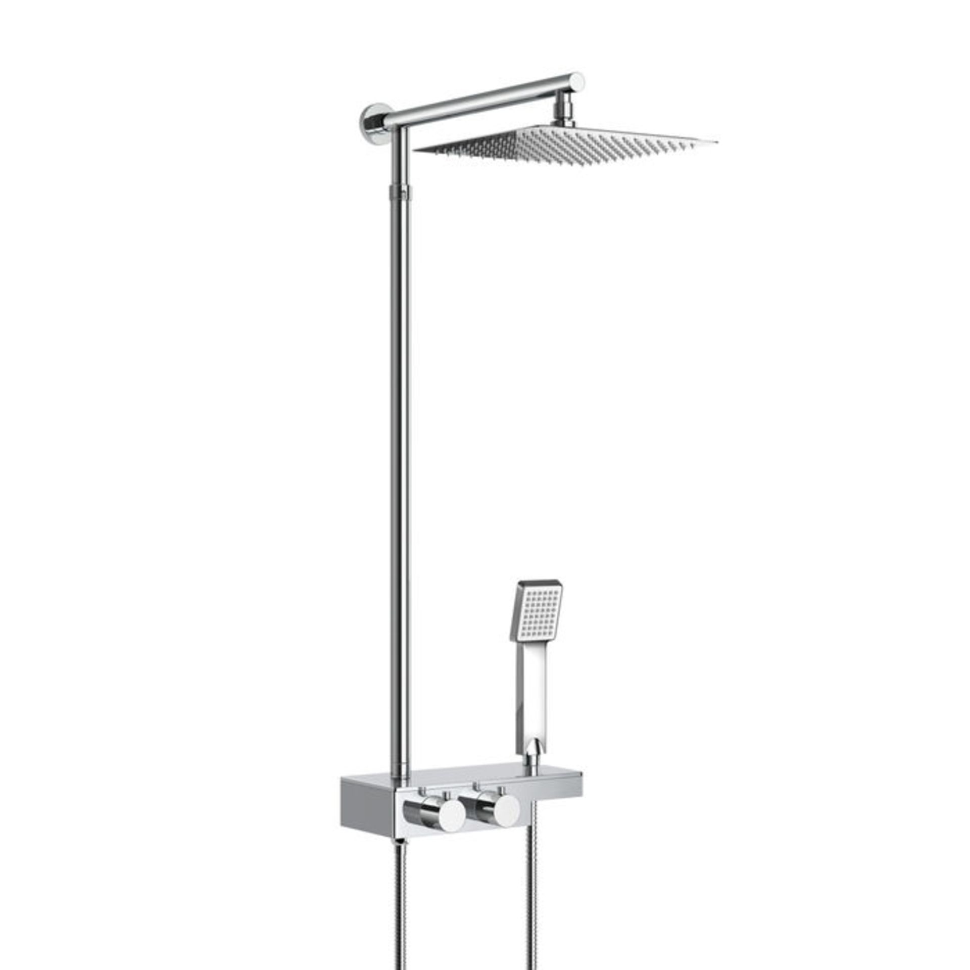 (TA53) Square Exposed Thermostatic Shower Shelf, Kit & Large Head. RRP £349.99. Style meets function - Image 2 of 4