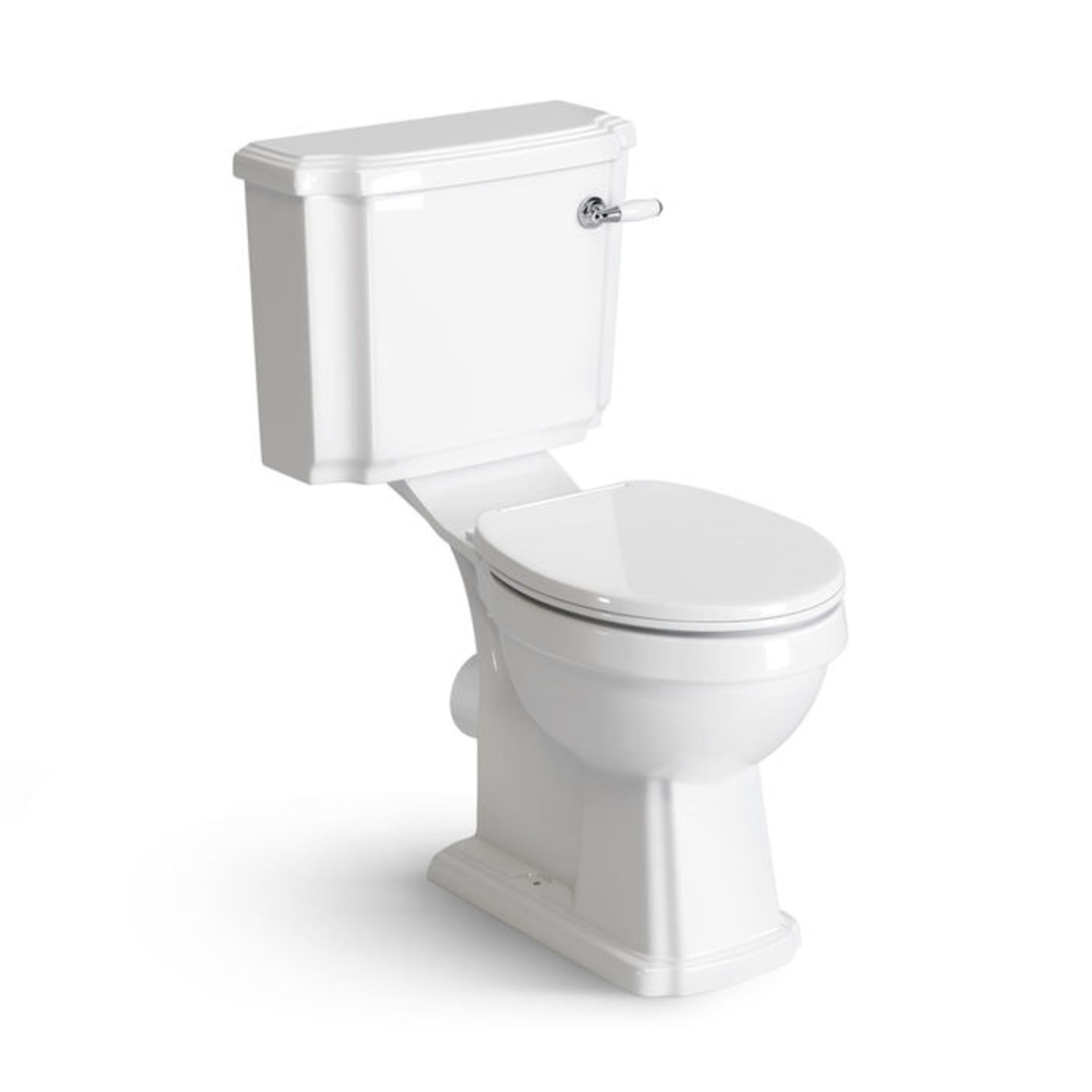 (TA26) Cambridge Traditional Close Coupled Toilet & Cistern - White Seat Cambridge Traditional Close - Image 3 of 4