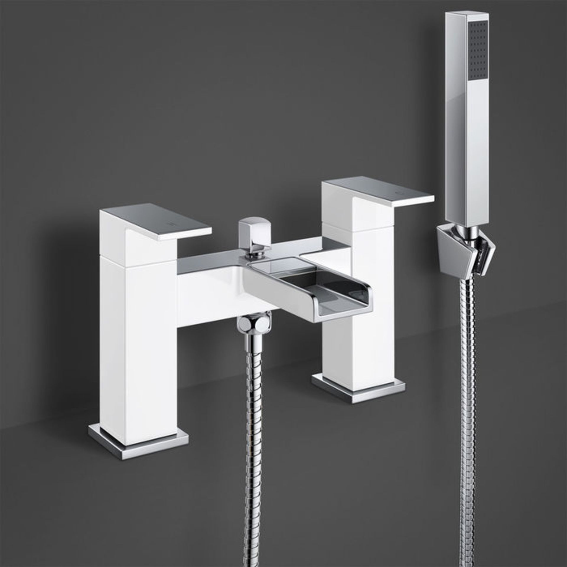 (TA50) Niagra II White Waterfall Bath Mixer Tap with Hand Held Shower. RRP £349.99. Premium white - Image 7 of 7