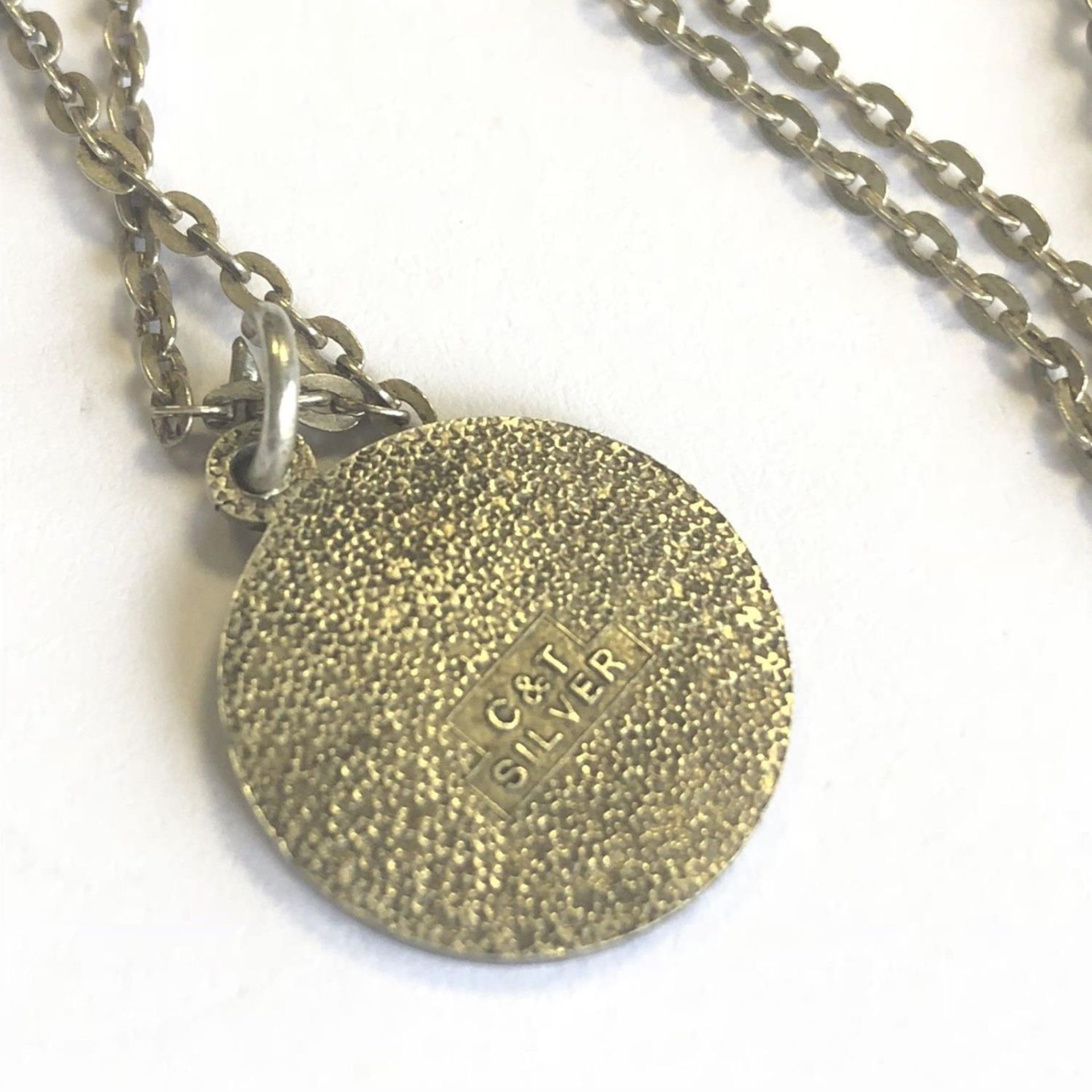 A vintage St Christopher pendant marked C&T Silver on a chain marked Real Silver - Image 3 of 4