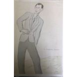 1930s Lithograph by Max Beerbohm - Caricature portrait of Mr Siegfied Sassoon