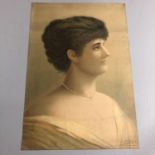 Antique Original Lithograph Print c.1890 - A H Chamberlyn London - Famous Lady