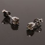 Earrings in white gold and 0.36ct diamonds