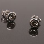 Earrings in white gold and 0.38ct Diamonds