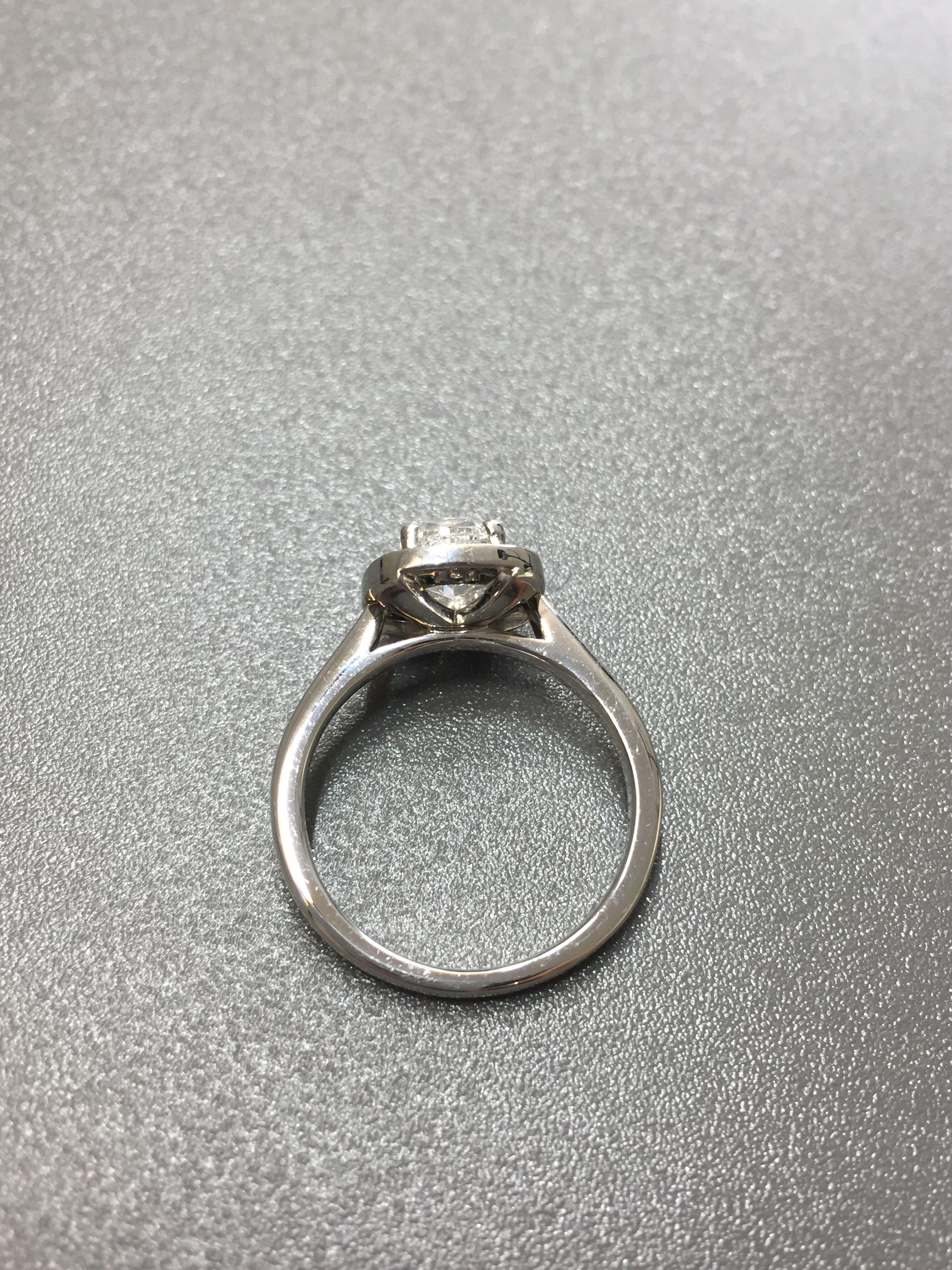 1.20ct diamond set solitaire with a cushion cut diamond, D colour VS2 clarity. Set in platinum - Image 2 of 5