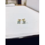 1.40ct Diamond solitaire earrings set with brilliant cut diamonds, I colour I1 clarity. Four claw
