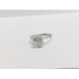 2.01ct brilliant cut diamond,i colour i1 clarity,(clarity enhanced),platinum 6 claw setting 3.5gms,