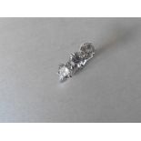3.05ct Diamond three stone trilogy ring,3x1ct brilliantcut diamond i1 clarity i/j colour (clarity