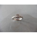 18ct white gold diamond set solitaire ring with a Brilliant cut diamond weighing 0.41ct secured in a