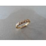 0.50ct diamond five stone ring set in 9ct yellow gold. Brilliant cut diamonds, I colour and si2