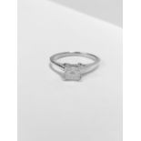 1ct Princess cut diamond solitaire ring,1ct princess cut h colour i2 clarity (enhanced),2.9gms