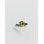 1.41ct Cushion cut diamond,fancy yellow i1 clarity,natural diamond,clarity enhanced