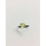 1.02ct Radiant cut diamond,fancy yellow colour,natural diamond,clarity enhanced,