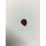 6ct Pearshape Ruby Gem,Natural Ruby ,treatment filled