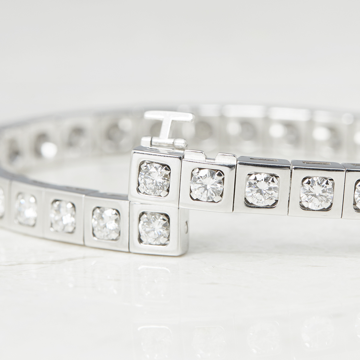 Cartier, 18k White Gold Diamond Tectonique Bracelet - Image 3 of 7