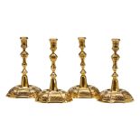 Tiffany & Co Four Danish Gilt Silver Candlesticks