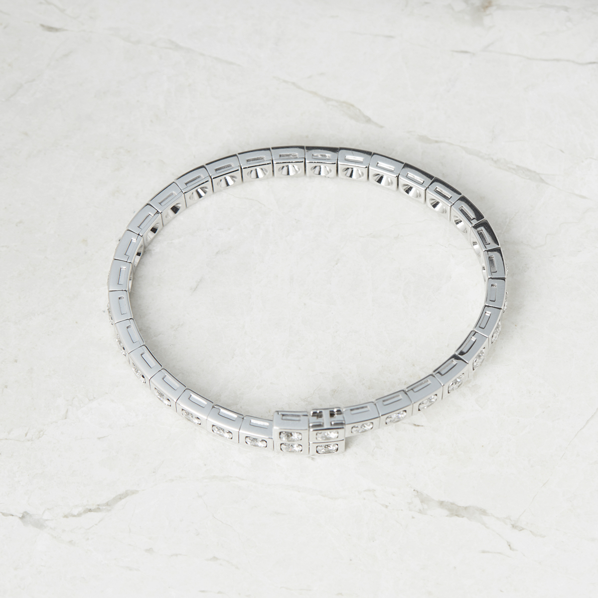 Cartier, 18k White Gold Diamond Tectonique Bracelet - Image 5 of 7