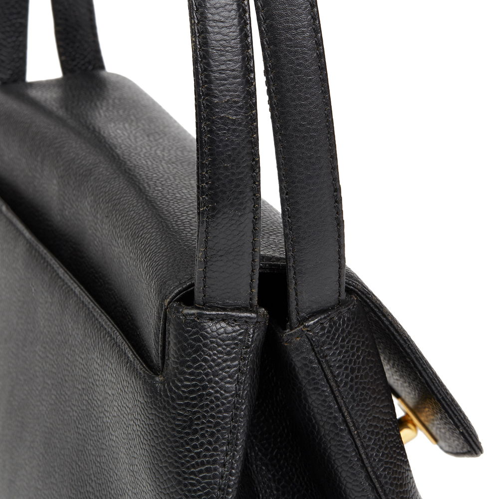 CHANEL Black Caviar Leather Classic Shoulder Bag - Bild 7 aus 10