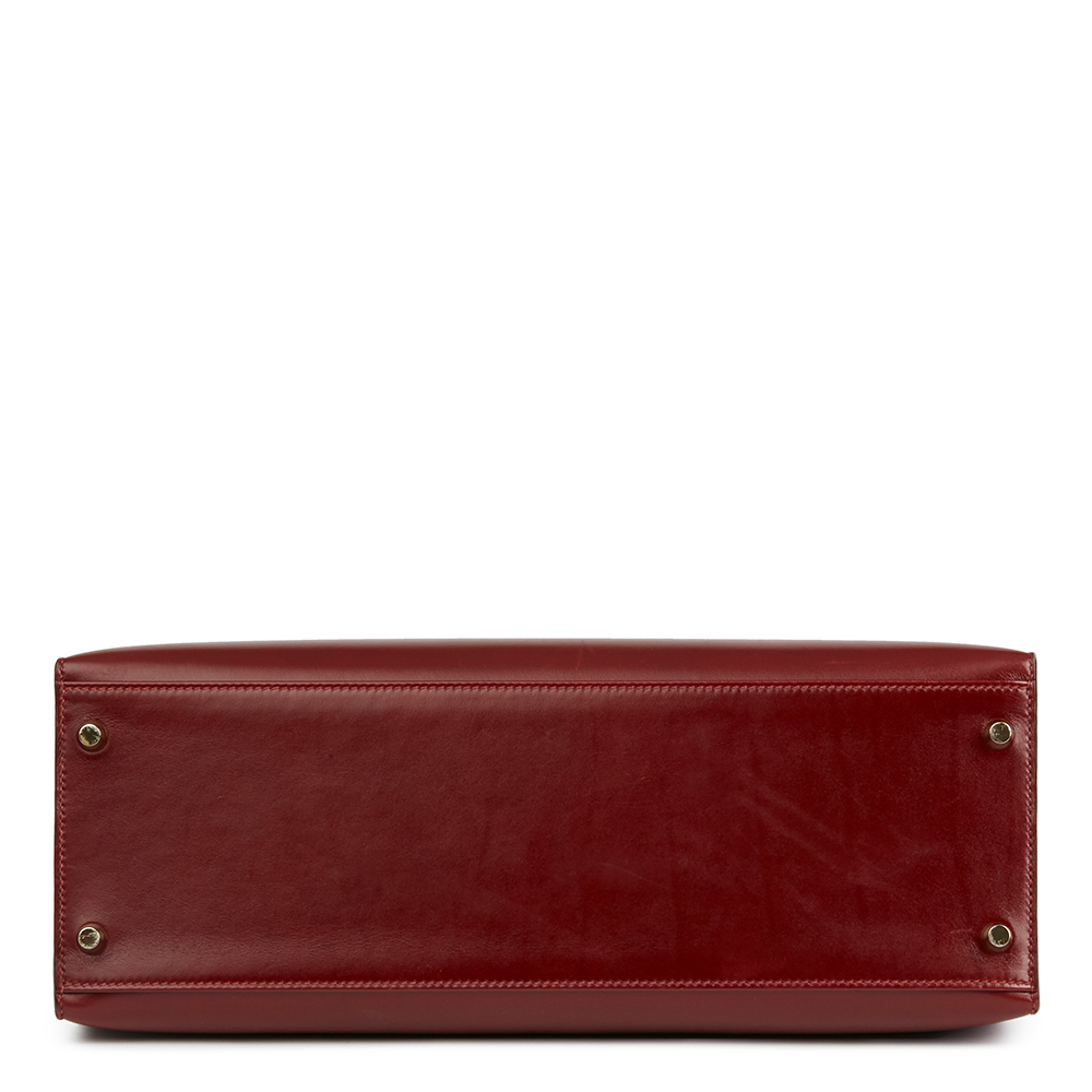 HERMÈS Rouge H Box Calf Leather Kelly 35cm Sellier - Bild 5 aus 10