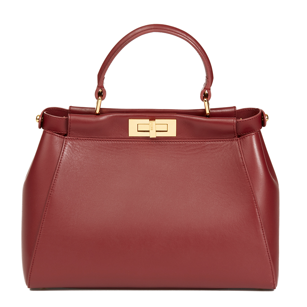 FENDI Cherry Red Calfskin Leather Regular Peekaboo - Bild 4 aus 9