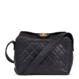 CHANEL Navy Quilted Lambskin Vintage Classic Single Flap Bag