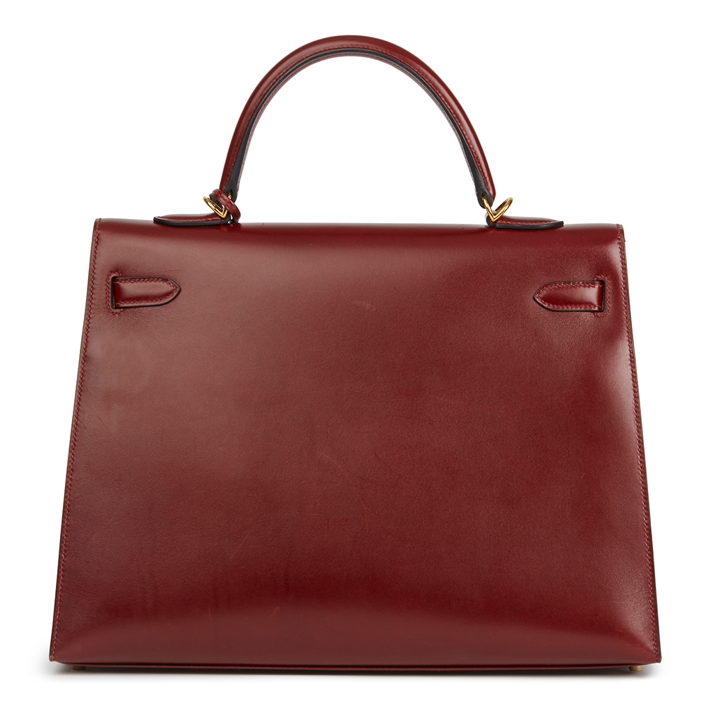 HERMÈS Rouge H Box Calf Leather Kelly 35cm Sellier - Bild 4 aus 10