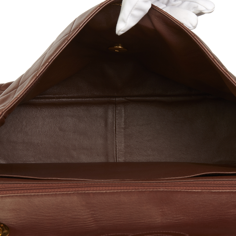 CHANEL Brown Quilted Lambskin Vintage Jumbo XL Soft Flap Bag - Bild 10 aus 11