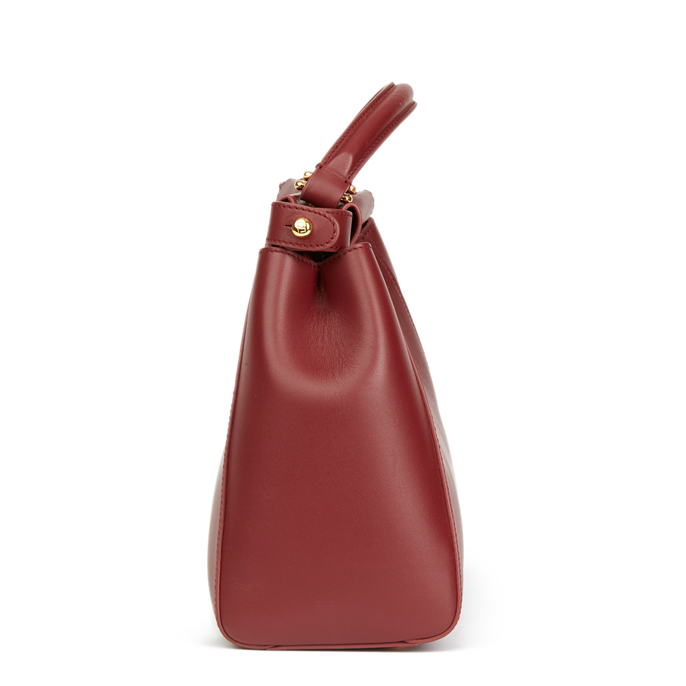 FENDI Cherry Red Calfskin Leather Regular Peekaboo - Bild 2 aus 9