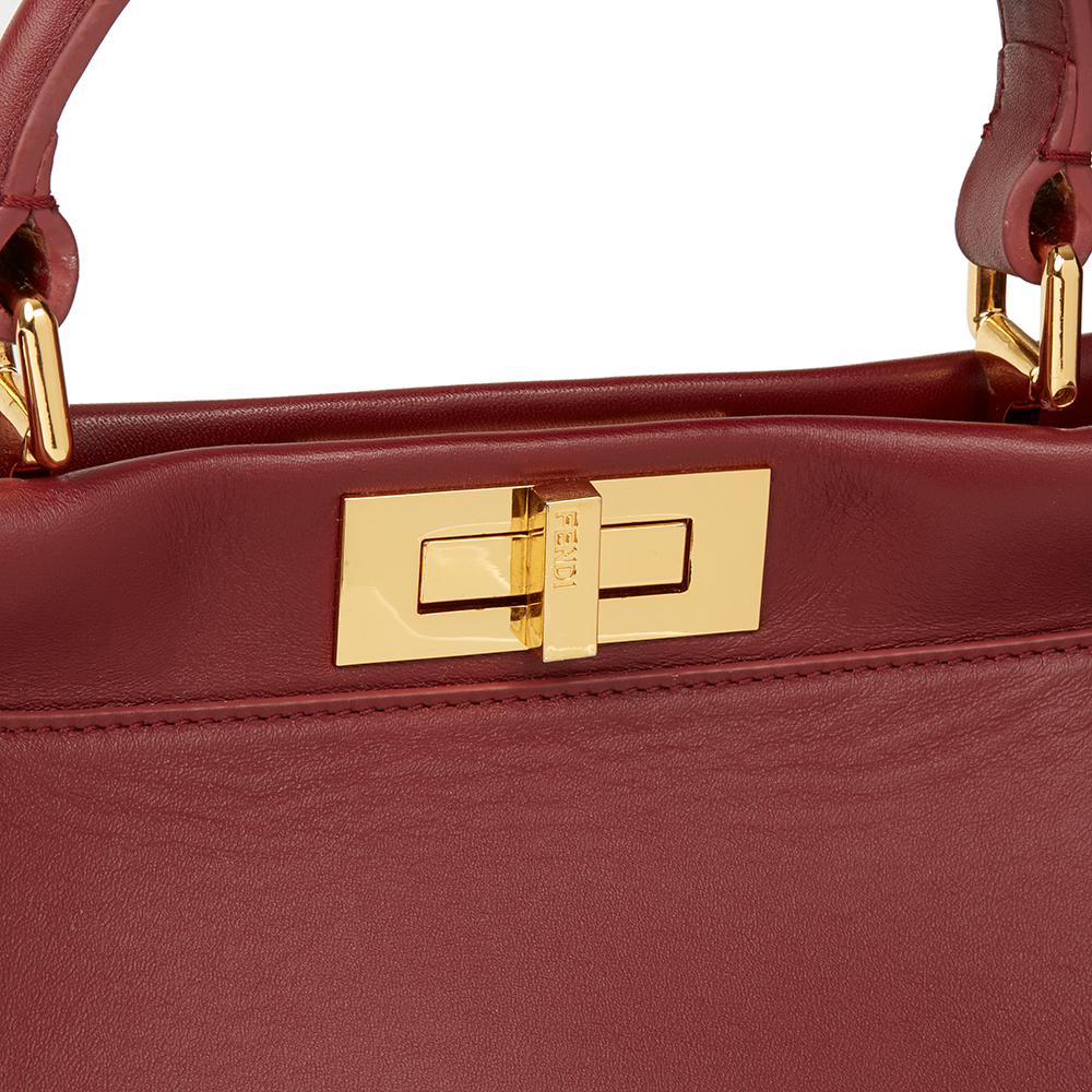 FENDI Cherry Red Calfskin Leather Regular Peekaboo - Bild 6 aus 9