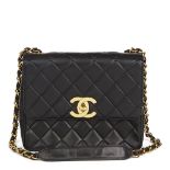 CHANEL Black Quilted Lambskin Vintage XL Classic Single Flap Bag