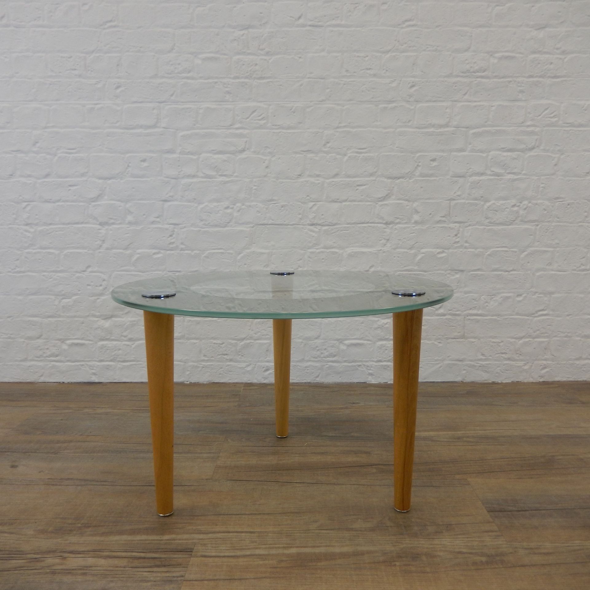 Round Glass Frosted Table 420mm High