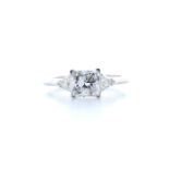 18k White Gold Three Stone Claw Set Diamond Ring 1.44 (0.30)