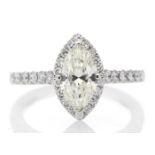 Platinum Single Stone Marquise Cut Diamond Ring (1.04) 1.43