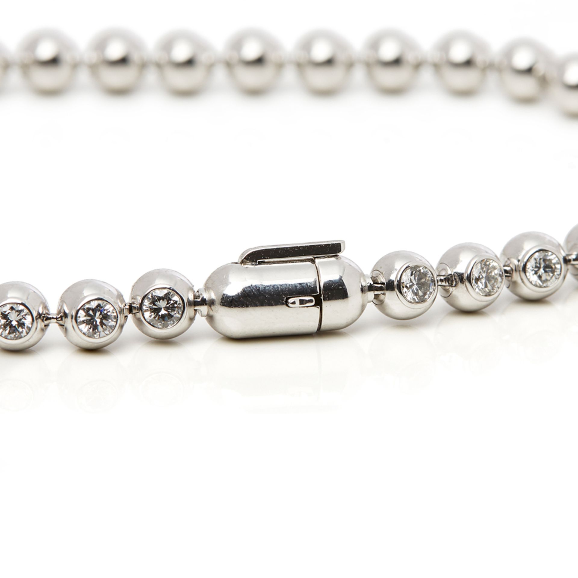 Cartier 18k White Gold Diamond Perles de Diamants Bracelet - Image 6 of 8