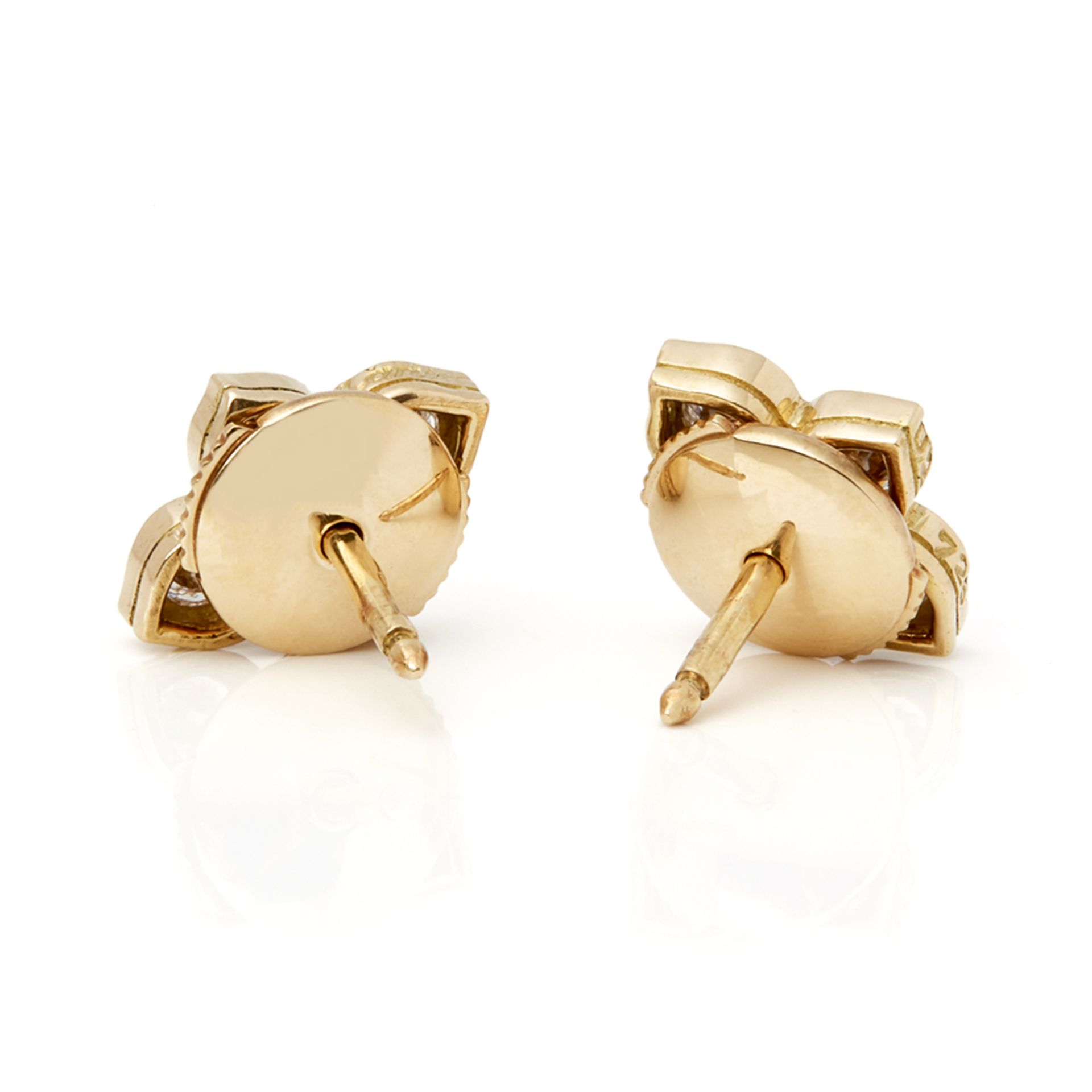 Cartier 18k Yellow Gold Diamond Vintage Inde Mystérieuse Stud Earrings - Image 5 of 7