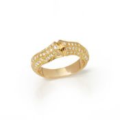 Cartier 18k Yellow Gold Diamond Bamboo Ring