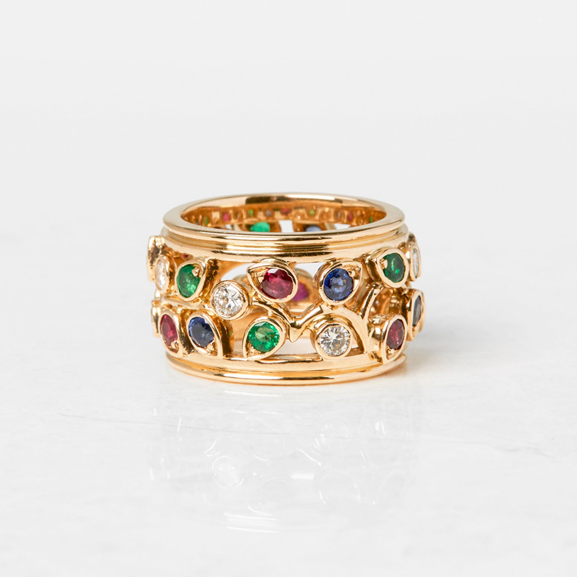 Cartier 18k Yellow Gold Multi-Gemstone Band Ring - Image 6 of 6